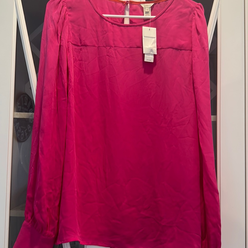 J Crew new silk  long sleeve blouse